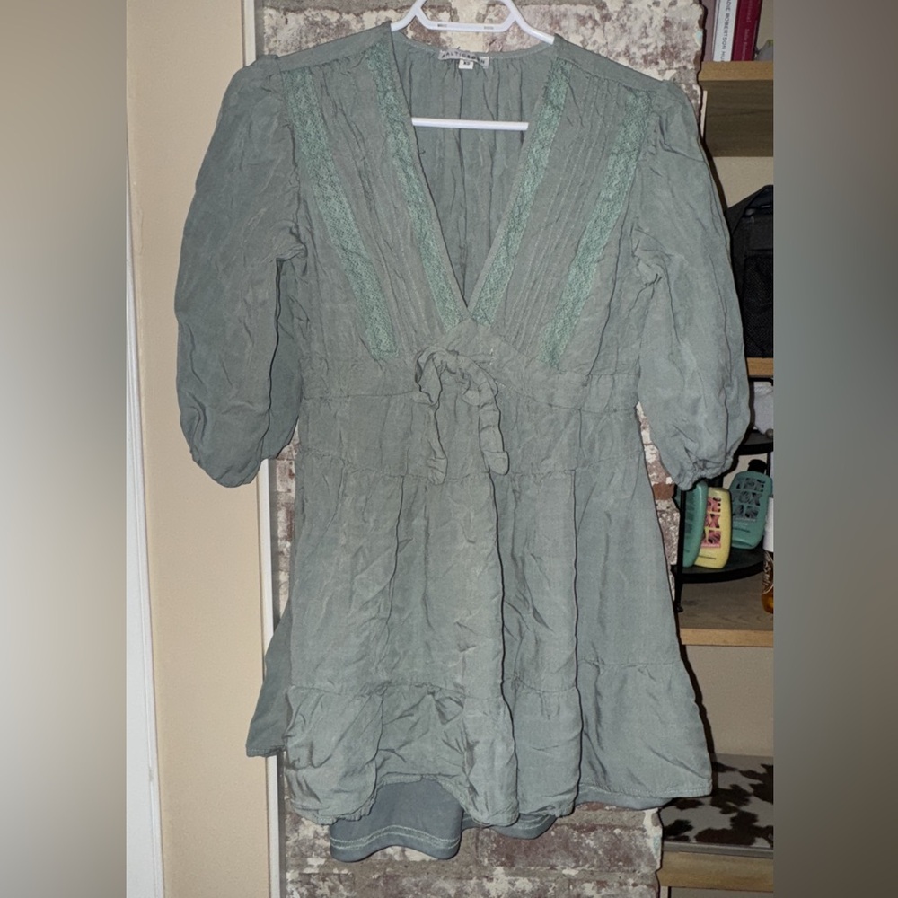 Baltic Born Sage Green Mini Dress